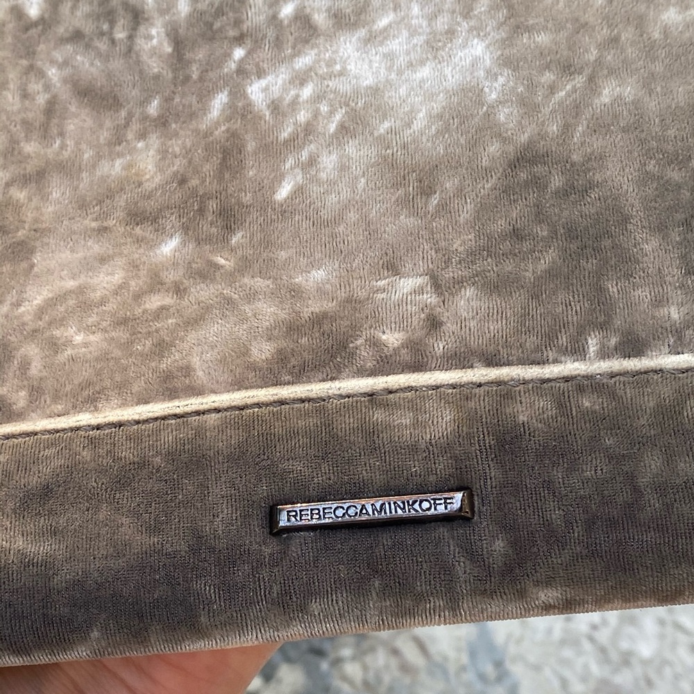 Rebecca Minkoff Green Grey Velvet Envelope Clutch - Picture 7 of 12